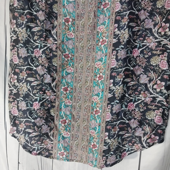 Soft Surroundings 100% Silk Floral Sleeveless Button-Up Blouse - Picture 9 of 9